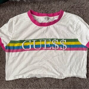 Guess x Asap Rocky Crop Tee with Pink Trim